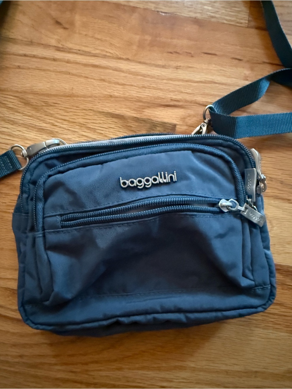 Baggallini Marais Crossbody Built-In FRID Wallet Nylon Travel Bag in blue